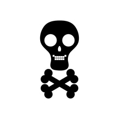 skul and crossed bones icon, silhouette style
