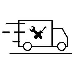 Outdoor service car icon