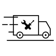 Outdoor service car icon
