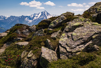 Beautiful alpine view at the famous Zillertaler Hoehenstrasse, Tyrol, Austria