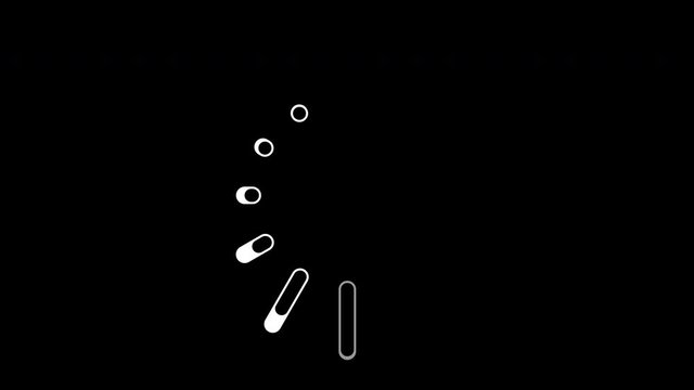 Seamless looping animation of a loading bar with growing elements
