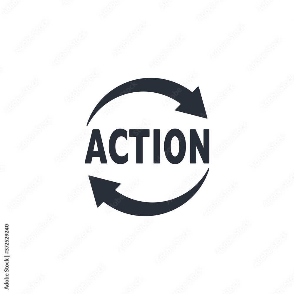 Poster action - button. vector icon isolated on white background.