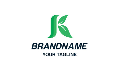 Fototapeta premium Letter K leaf logo design vector EPS