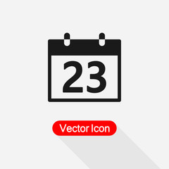 Fototapeta premium 23 Calendar Icon Vector Illustration Eps10