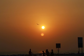 sunset on the beach