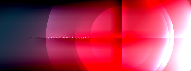 Vector abstract background - circle and cross on fluid gradient with shadows and light effects. Techno or business shiny design templates for text