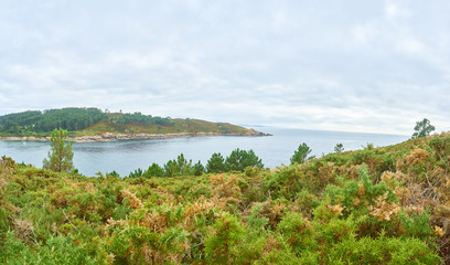 Beautiful large-format panoramic view of Chanteiro beach. Ares. Spain