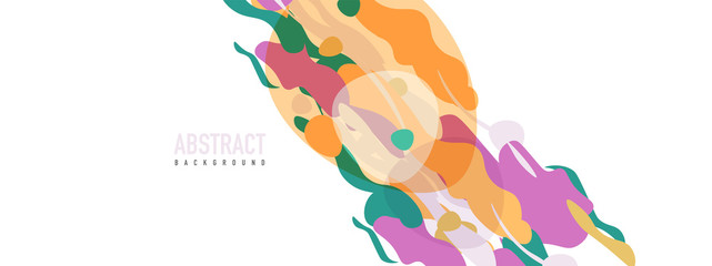 Trendy liquid style shapes abstract design, dynamic vector background for placards, brochures, posters, web landing pages, covers or banners