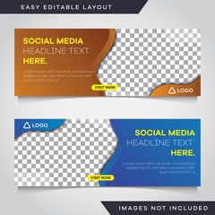 Obraz premium Abstract banner design template collection, Horizontal header web banner