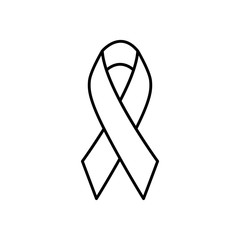 cancer eibbon icon, line style