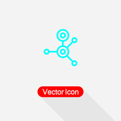 Biological Network Symbol, Atom Icon, Element Of Bio Engineering Vector Illustration Eps10