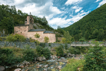 Fototapeta na wymiar Salau french village in the pyrenees mountain