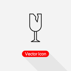 Broken Glass Garbage Icon Vector Illustration Eps10