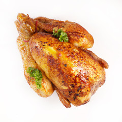 grilled chicken poultry isolated on white backround