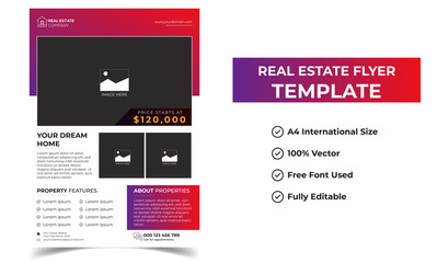 Modern Real Estate Flyer Design Template,  Modern Home Selling Beautiful Flyer Design