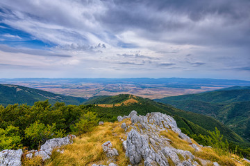 mountain landscape with blue sky and clouds