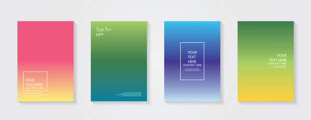 Minimal modern cover design. Dynamic colorful gradients. Future geometric patterns. Blue, pink, yellow, green, orange, purple placard poster template.