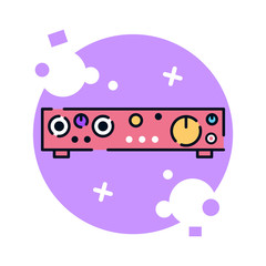 Isolated radio icon. Vintage music player - Vector