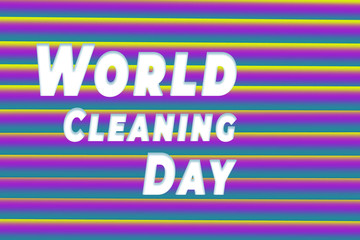 text with a gradient on a purple background world Cleaning Day