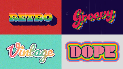 Retro Rainbow Vintage Titles