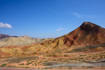 Rainbow Mountains at Zhangye Danxia National Geopark, Gansu, China