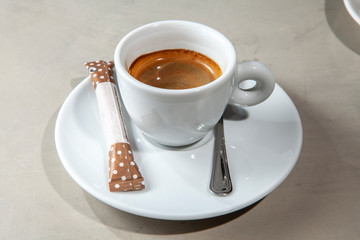 Isolated coffee in a dish