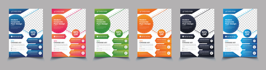 Business Flyer Corporate Flyer Template Geometric shape, abstract business flyer, vector template design, vector illustration template in A4 size