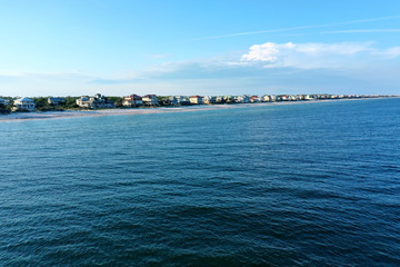 Obraz premium St. George Island, Franklin County, Florida - AERIAL VIEW - Beach and Island Views - May 2020