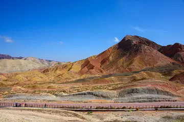 Keuken foto achterwand Zhangye Danxia Rainbow Mountains at Zhangye Danxia National Geopark, Gansu, China