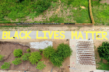 Obraz premium Black Lives Matter, Public Art Installation, Atlanta Beltline, 2020