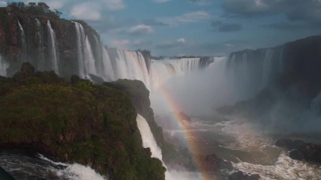 rainbow falls in the morning