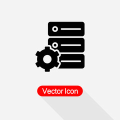 Database Settings Icon,Computer Server And Gear Icon Vector Illustration Eps10