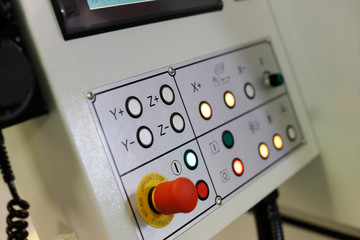 control panel of CNC metalworking machine