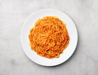 pasta bolognese top view