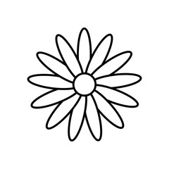 beautiful flower icon, line style