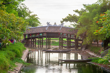  Old Japanese bridge in Hue, Japanese style covered bridge in Hue Vietnam © evgenii