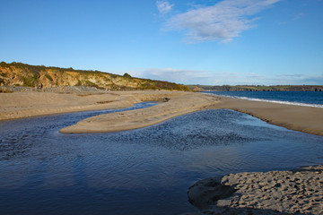The beach at Carlyon Bay in Cornwall. Close by is the now derelict Cornwall Coliseum