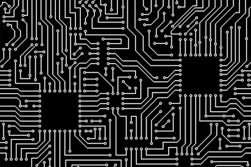 Computer circuit board pattern. Abstract vector illustration.