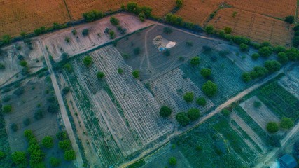 Fototapeta premium Aerial view of a farmland 