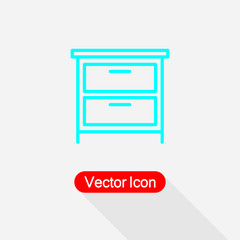 Drawer Icon, Chest Of Drawers Icon Vector Illustration Eps10