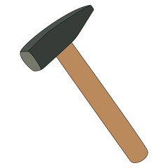 Tool hammer on white background