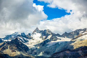 the  Ober Gabelhorn (4063 m).  It is a mountain in the Pennine Alps in Switzerland, located between Zermatt and Zinal.
