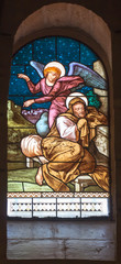 Stained glass window. Church of St. Joseph