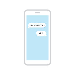 Smart Phone Texting, Did You Vote, Election Vector Illustration Background