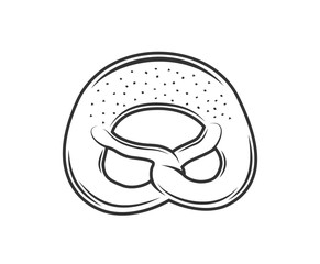 Pretzel isolated on white background