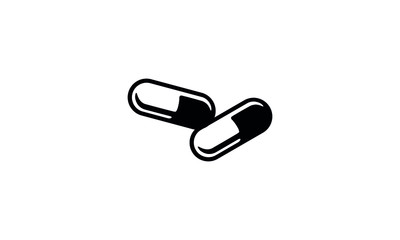 Pills capsules simple vector icon
