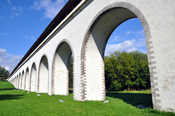 Waterworks Rostokinsky aqueduct in the Yauza River Valley