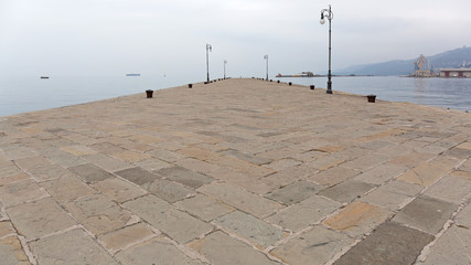 Empty Pier in Trieste Italy
