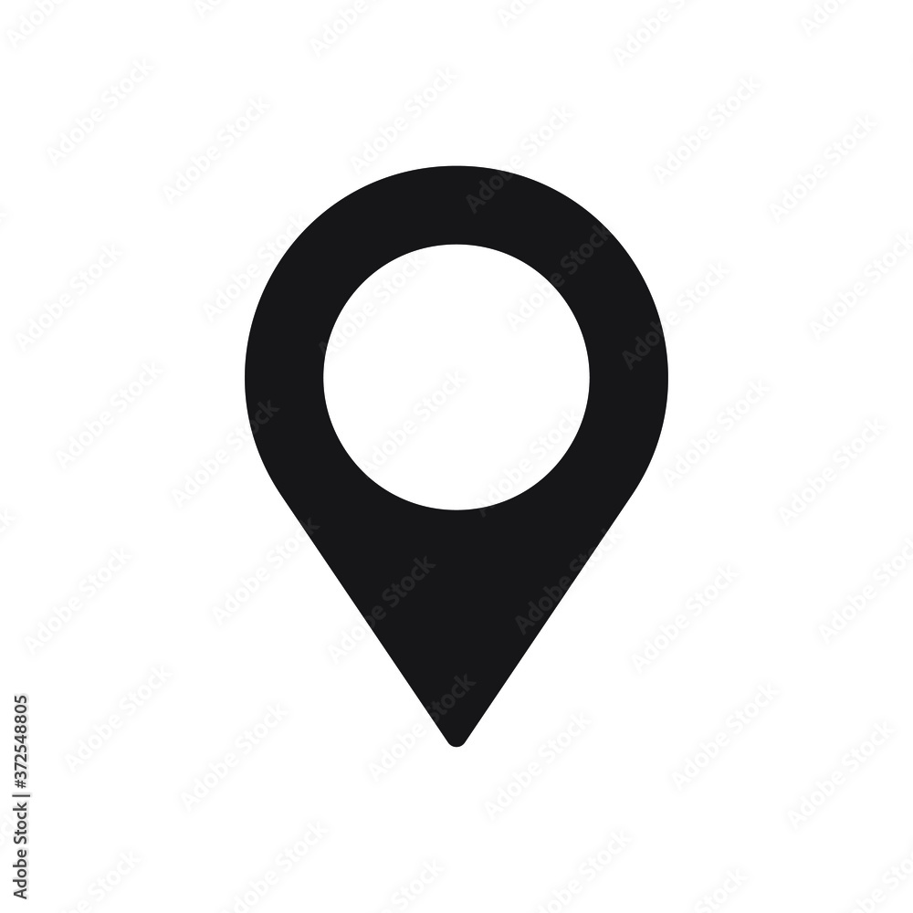 Poster location pointer symbol icon. gps navigation pin sign. map position marker logo. isolated on white b