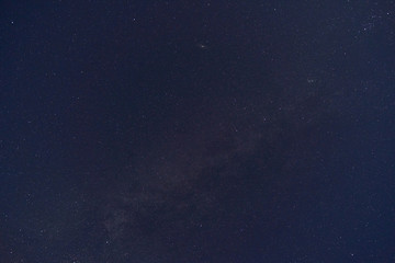 night sky before dawn and stars as background, the milky way and falling Perseid meteors